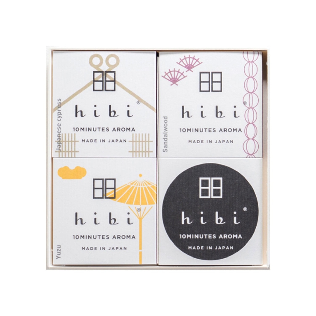 K-Lifestyle HIBI Aroma Incense Japanese Scent Gift Box 10 Minutes Aroma Gift Box White