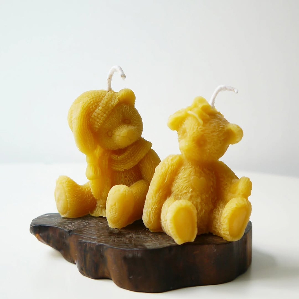 K-Lifestyle NIMOR Honey Bees Candle Mini Bear Beeswax Candle