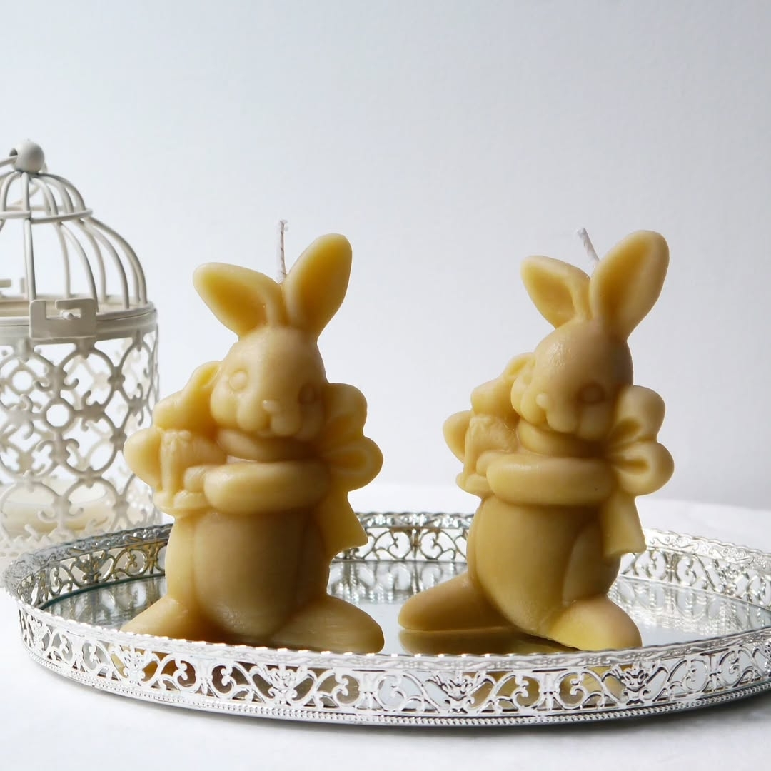 K-Lifestyle NIMOR Honey Bees Candle Rabbit Beeswax Candle