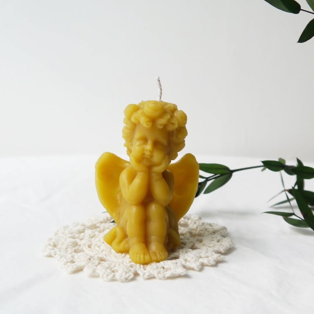 K-Lifestyle NIMOR Honey Bees Candle Baby Angel Beeswax Candle 100% Beeswax Candle