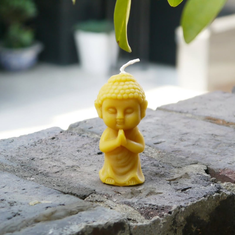 K-Lifestyle NIMOR Honey Bees Candle Buddha Beeswax Candle 100% Beeswax Candle