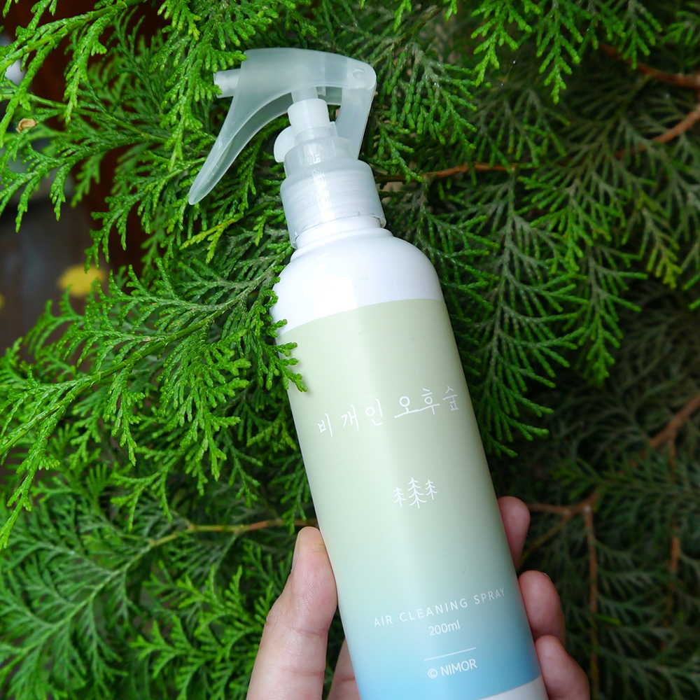 K-Lifestyle NIMOR Forest phytoncide cypress spray on a clear afternoon after the rain