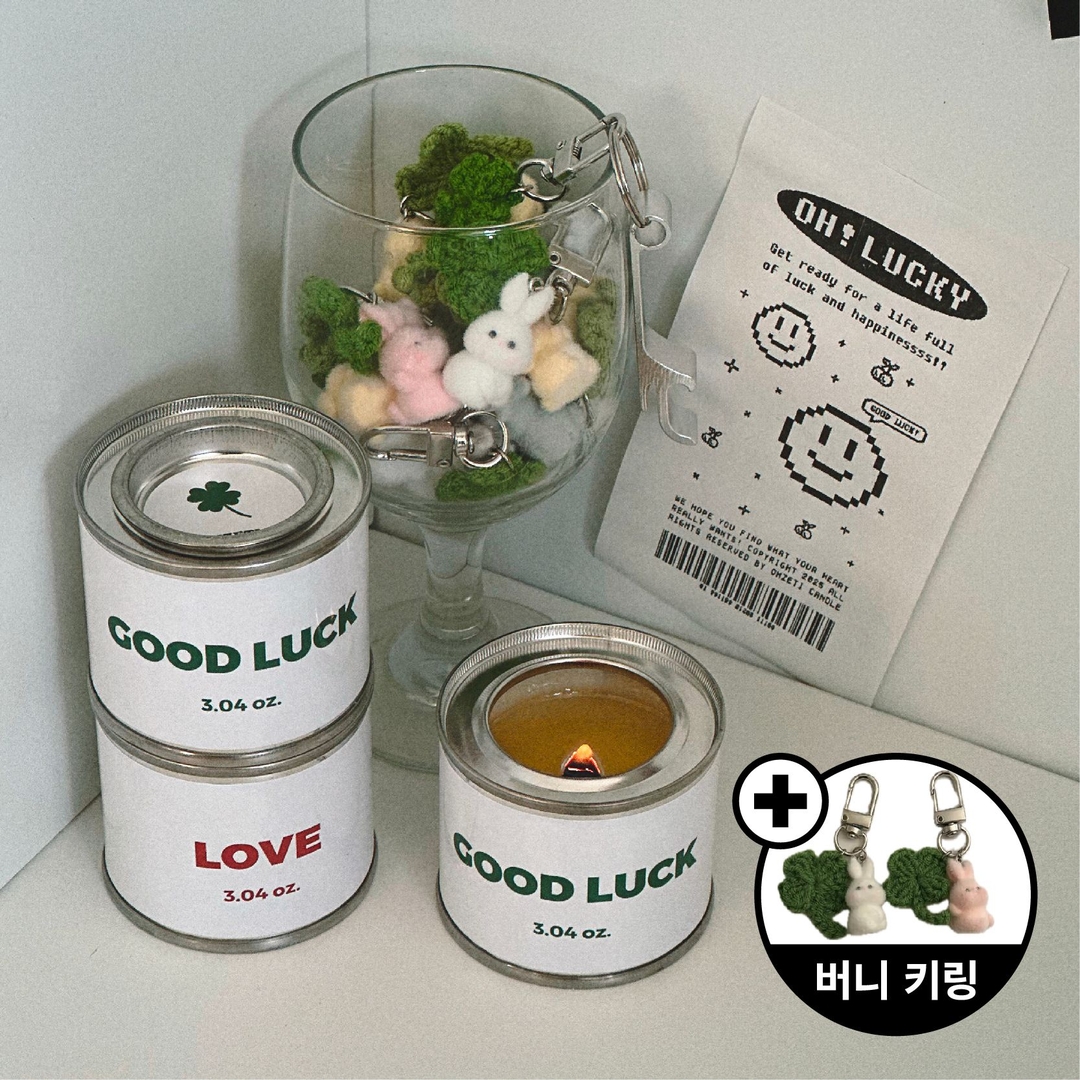 K-Lifestyle OHZETI CANDLE Lucky Charm Canister Wood Wick Candle