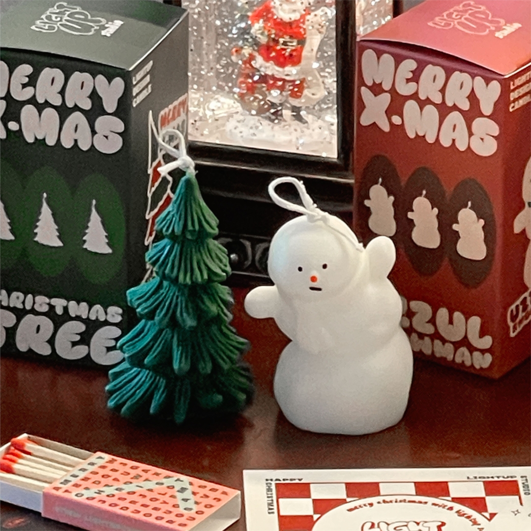 K-Lifestyle LIGHTUPSTUDIO What to do Snowman + 5-tier Tree Candle Christmas