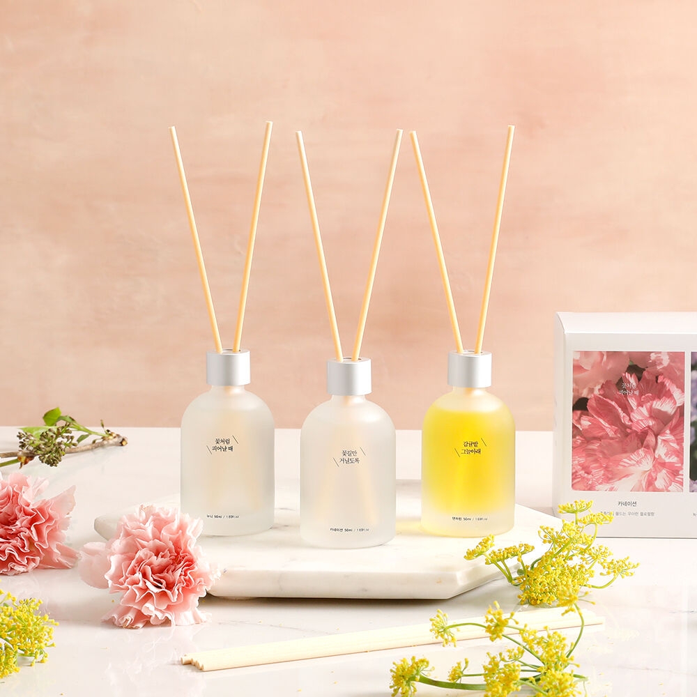 K-Lifestyle Modern House Sentimental 3-Piece Miniature Diffuser Limited Flower Edition
