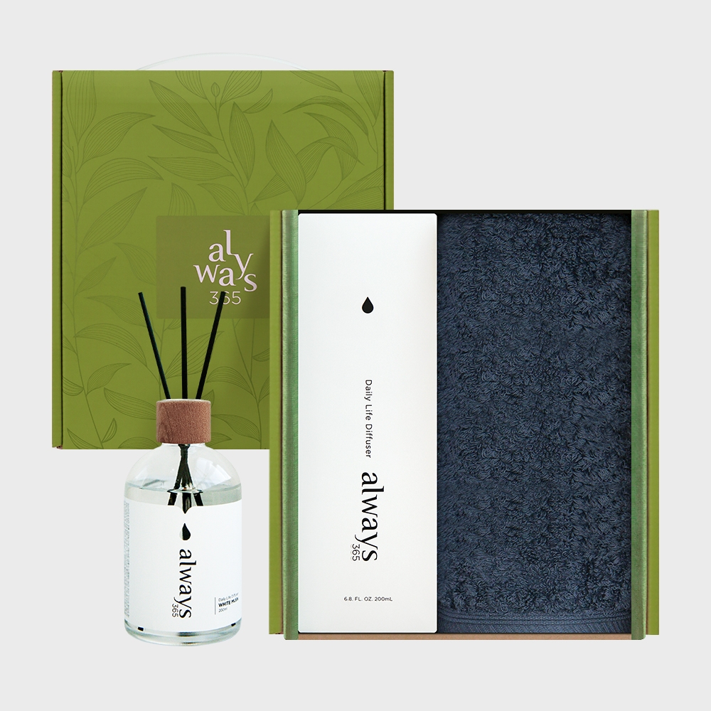 K-Lifestyle SONGWOL TOWEL Antibacterial Plain Face Towel 180g 1P + Diffuser 1 Piece