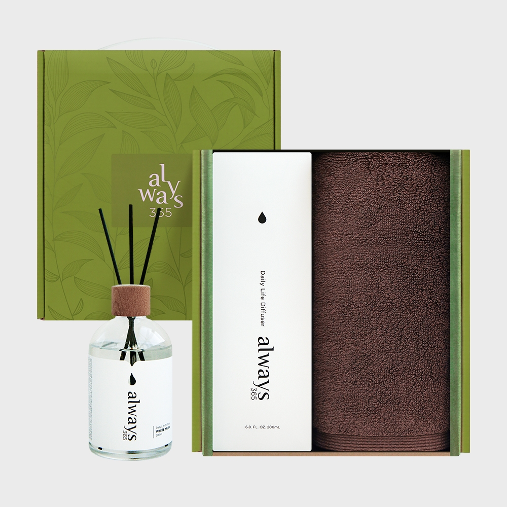 K-Lifestyle SONGWOL TOWEL Daniel Face Towel 190g 1 Pack + 1 Diffuser