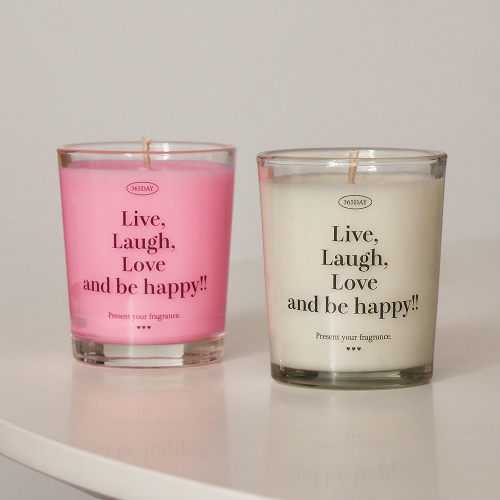 K-Lifestyle 365day L+L+L+H Soy Candle 2-Piece Set (90ml+90ml) + Lighter