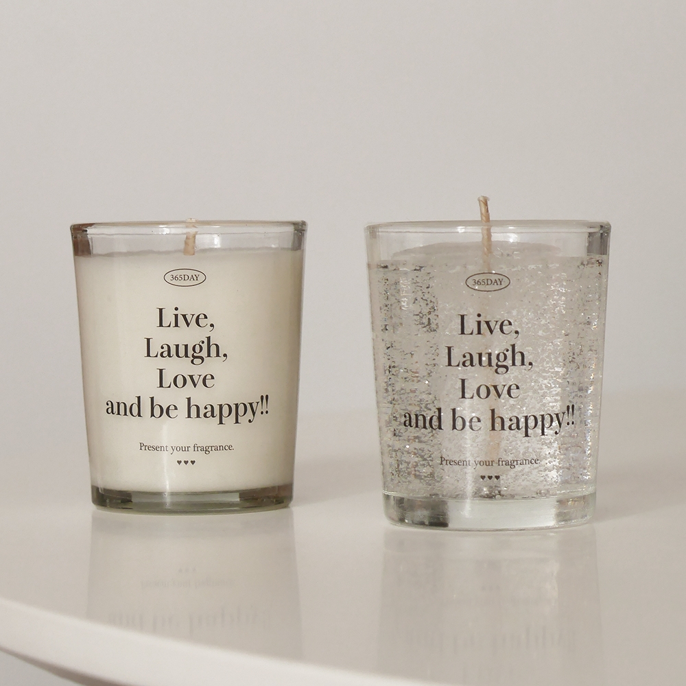 K-Lifestyle 365day L+L+L+H Soy Candle, Gel Candle 2-Piece Set (90ml+90ml) + Lighter