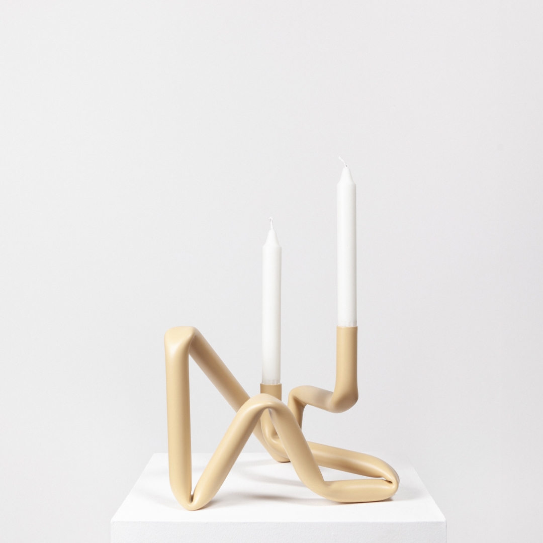 K-Lifestyle piknic Bucatini candle holder begie