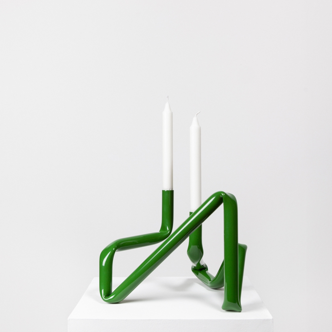 K-Lifestyle piknic Bucatini candle holder green