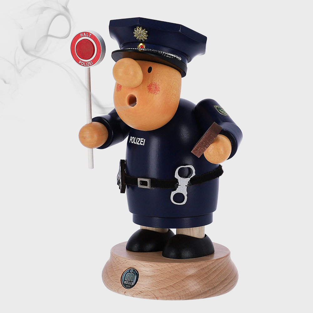 K-Lifestyle KLEINKUNST AUS DEM ERZGEBIRGE MULLER GMBH Policeman Incense Cone Holder