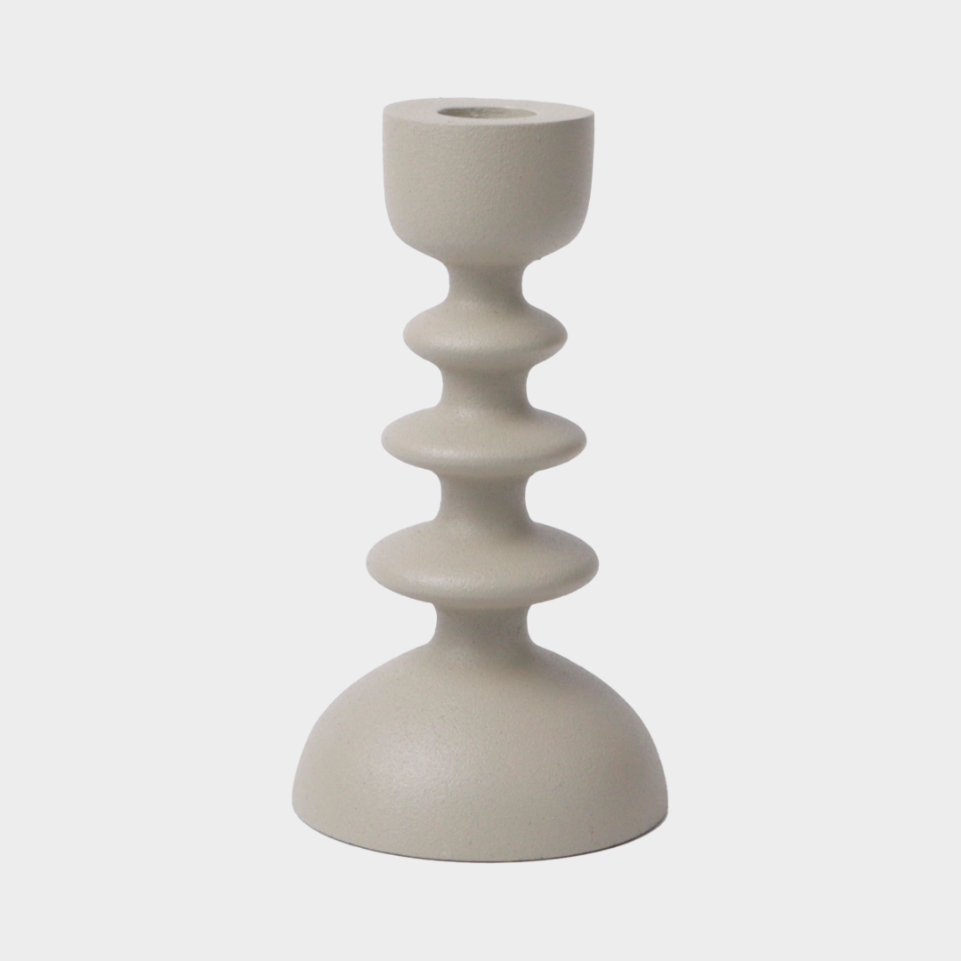 K-Lifestyle PETERPAN COLLECTION CANDLE HOLDER WAVY - GRAY - 16CM