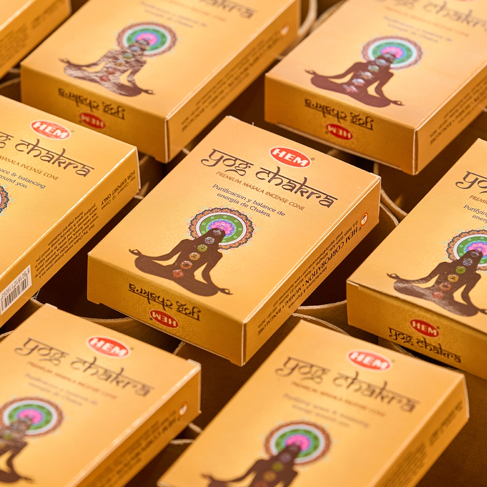 K-Lifestyle heavensense Hem Incense Yog Chakra Incense Cone 10-Pack_Recommended Scent for Yoga and Meditation
