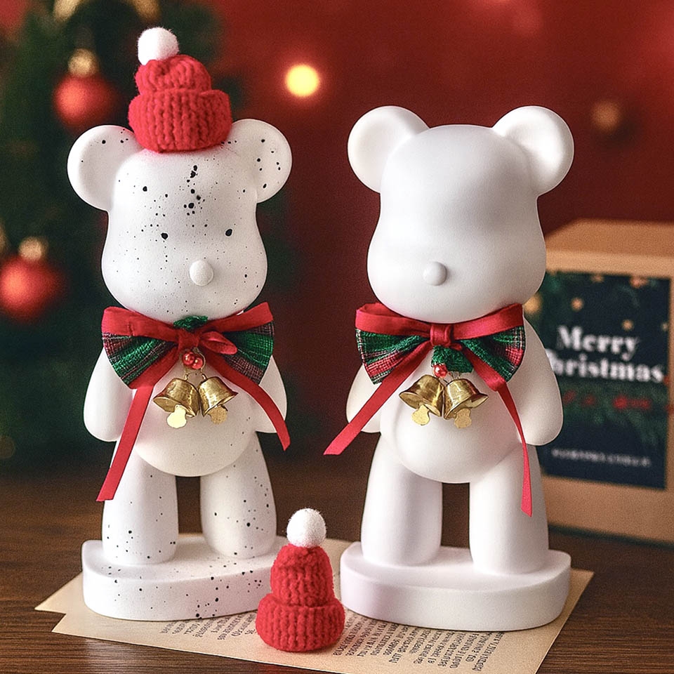 K-Lifestyle coming candle 1 Large Christmas Bear Plaster Air Freshener + 1 Wool Hat + 2 Sheets of English Paper