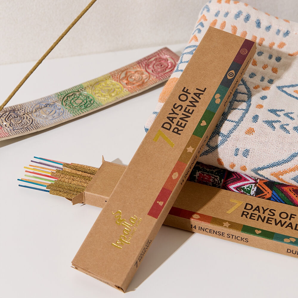K-Lifestyle STAY POSITIVE Ispalla Seven Days of Renewal Natural Incense Sticks