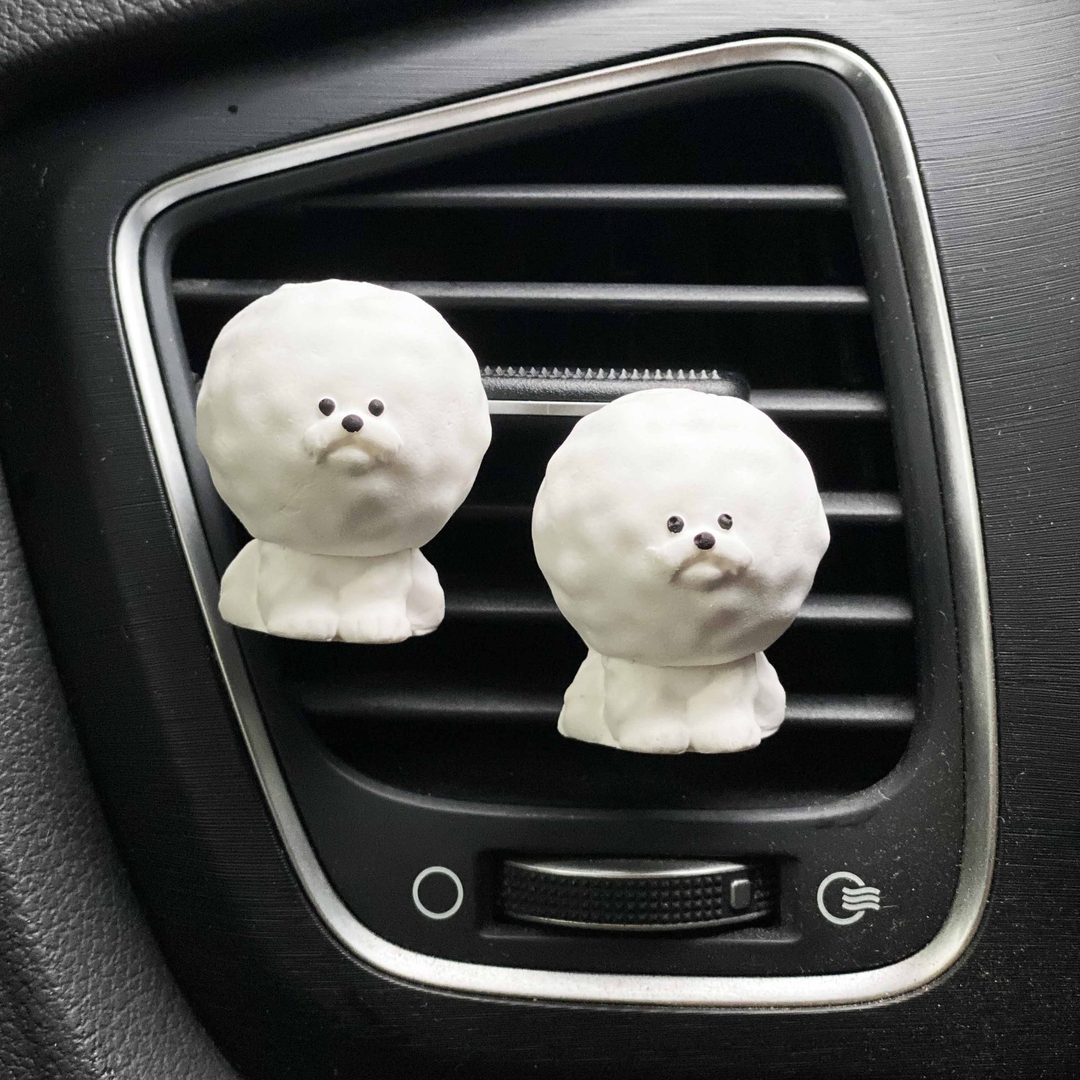 K-Lifestyle coming candle 1+1 Bichon Dog Car Plaster Air Freshener