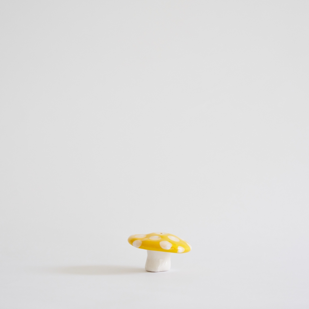 K-Lifestyle VEGETABLE FLOWER STUDIO SHIITAKE MUSHROOM INCENSE HOLDER YELLOW