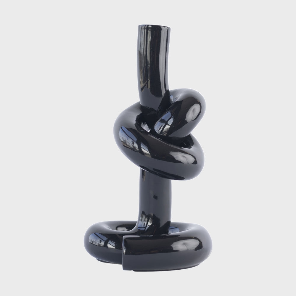 K-Lifestyle WERKWAARDIG Knotted Candle Holder Black 13x23x12 (Random)