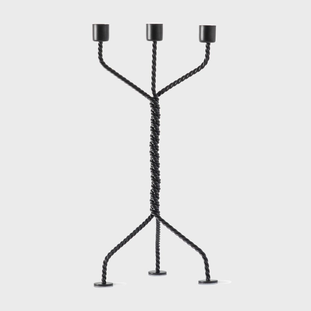 K-Lifestyle WERKWAARDIG Twisted Candle Holder Black 17x37x17 (Random)