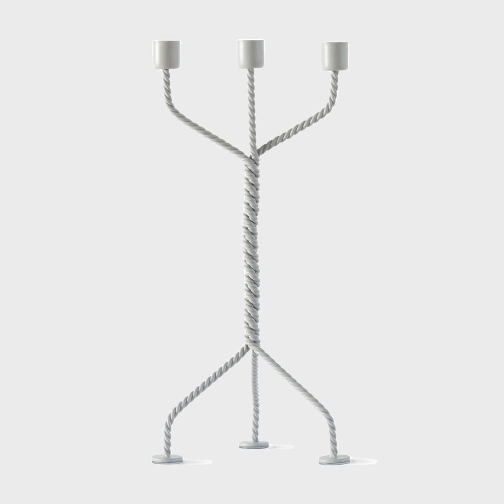 K-Lifestyle WERKWAARDIG Twisted Candle Holder Light Gray 17x37x17 (Random)