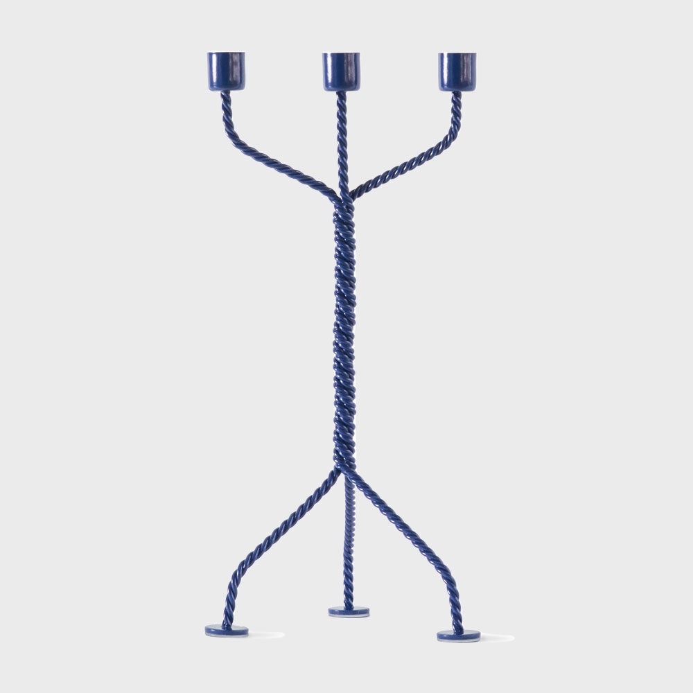 K-Lifestyle WERKWAARDIG Twisted Candle Holder Blue 17x37x17 (Random)
