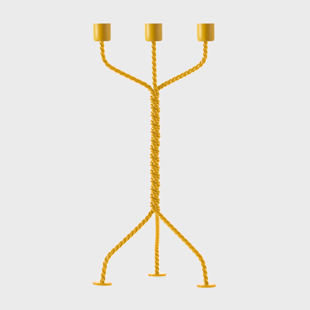 K-Lifestyle WERKWAARDIG Twisted Candle Holder Yellow 17x37x17 (Random)