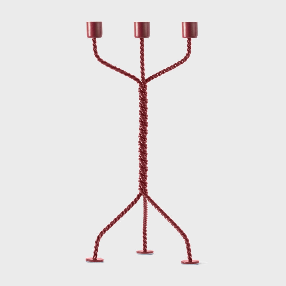 K-Lifestyle WERKWAARDIG Twisted Candle Holder Red 17x37x17 (Random)