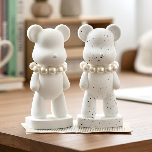 K-Lifestyle coming candle Large Pearl Bear Plaster Air Freshener + 2 Sheets of English Paper