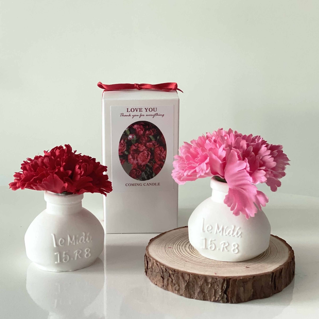 K-Lifestyle coming candle Carnation Vase Plaster Air Freshener / 2 Colors