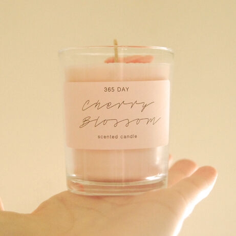 K-Lifestyle 365day Cherry Blossom PURE GLASS Soy Candle (90ml, 140ml) (90ml)
