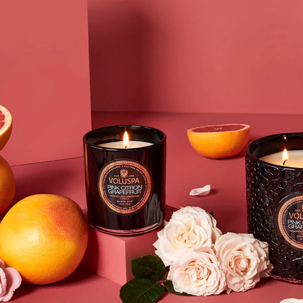 K-Lifestyle VOLUSPA Pink Citron Grapefruit Glass Candle 9.5oz (270g) (9.5oz)