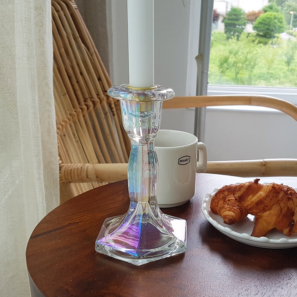 K-Lifestyle shininghome Inners Chlo Aurora Glass Candlestick 1P
