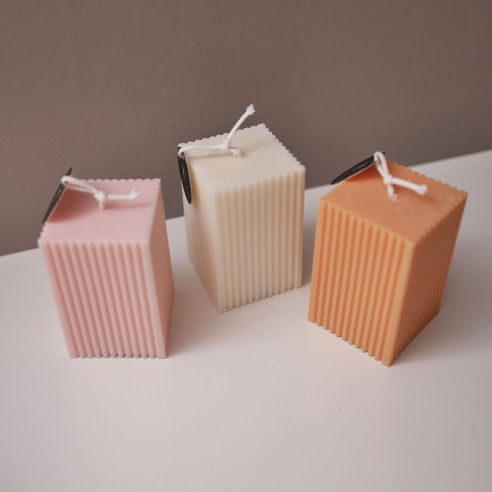 K-Lifestyle 365day Striped Square Candle / Object Candle