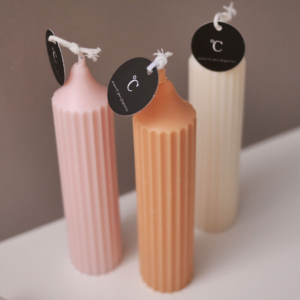 K-Lifestyle 365day Striped Dome Candle / Object Candle