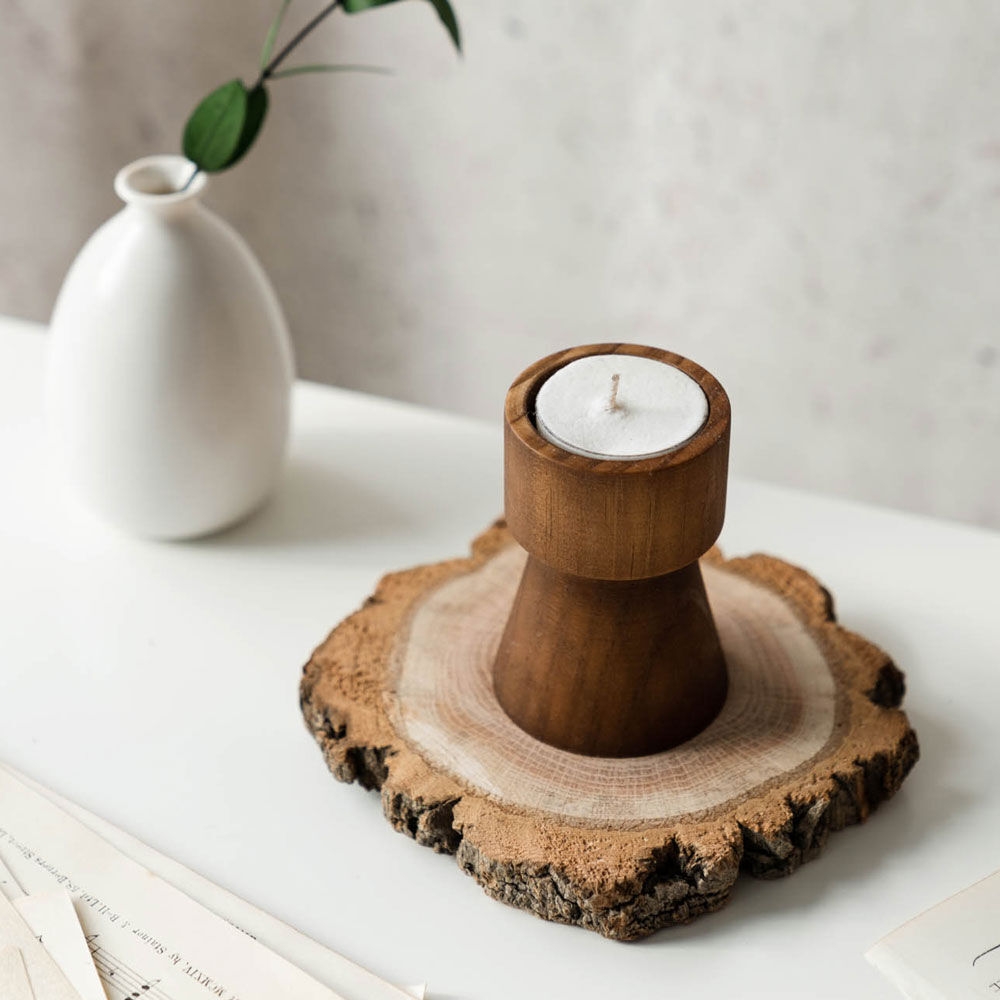 K-Lifestyle factory normal Quercus serrata (3 sizes) Wood Coaster / Candle Diffuser Plant Pot Coaster