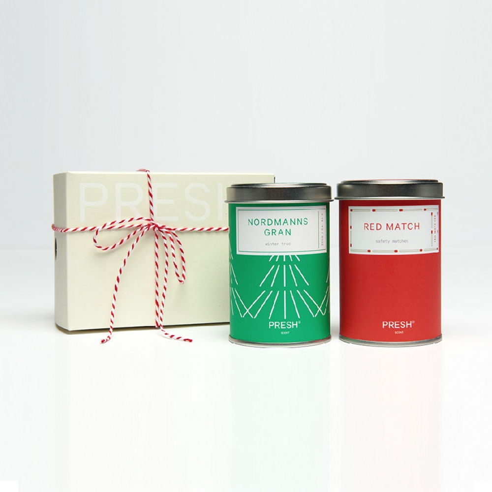 K-Lifestyle PRESH NORDMANNS GRAN Holiday Candle Match Set