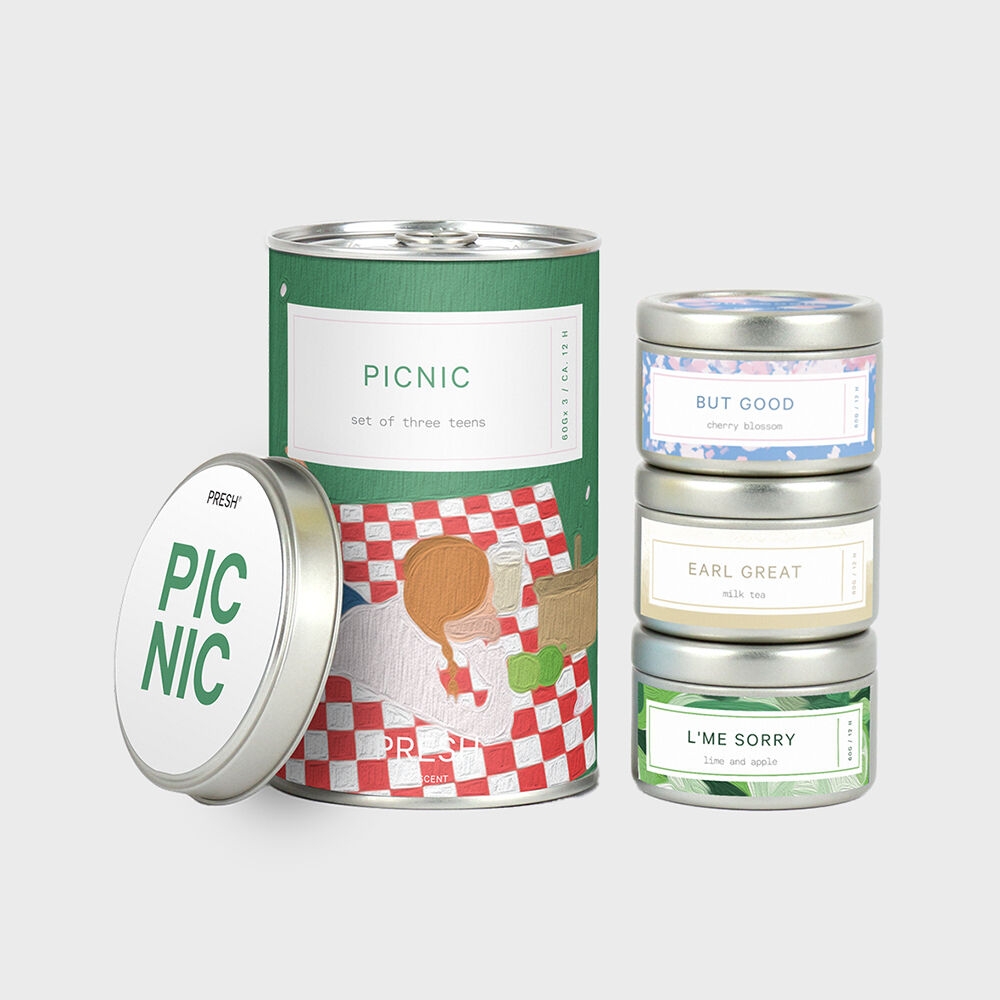 K-Lifestyle PRESH Candle Picnic Set Small Candles (3-Pack)