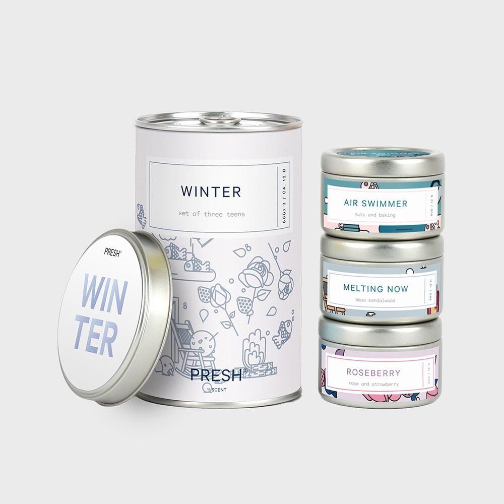 K-Lifestyle PRESH Candle Winter Set Small Candles (3-Pack)