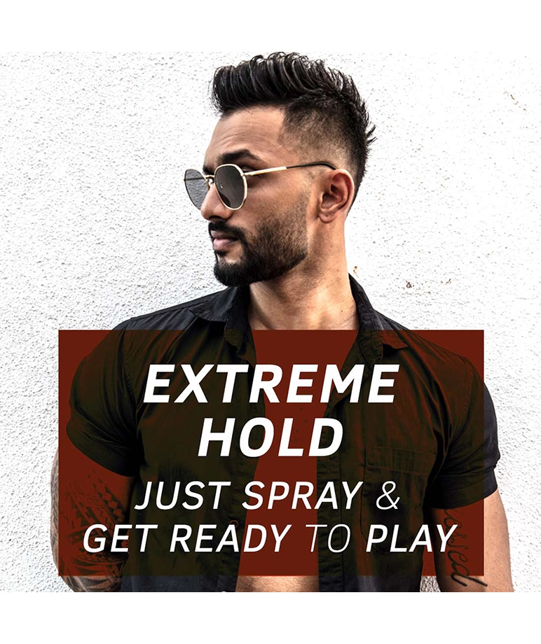 Ustraa Hair Fixing Spray Strong Hold extreme hold styled hair on model