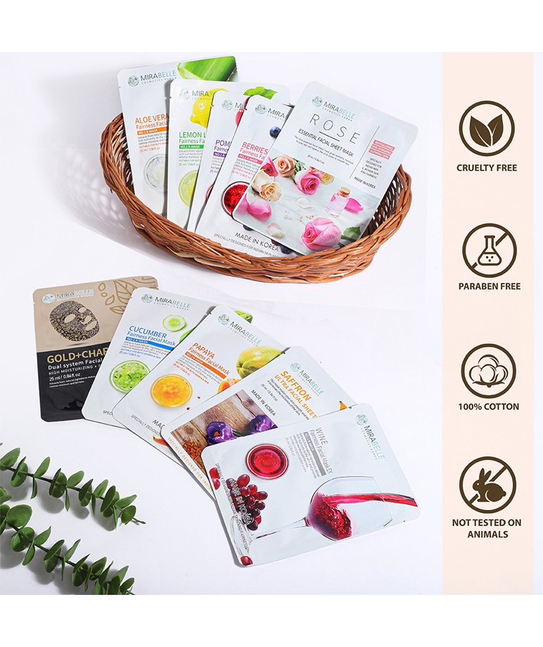 Mirabelle Oily Skin Facial Sheet Mask how to use step 1 wash face and apply mask
