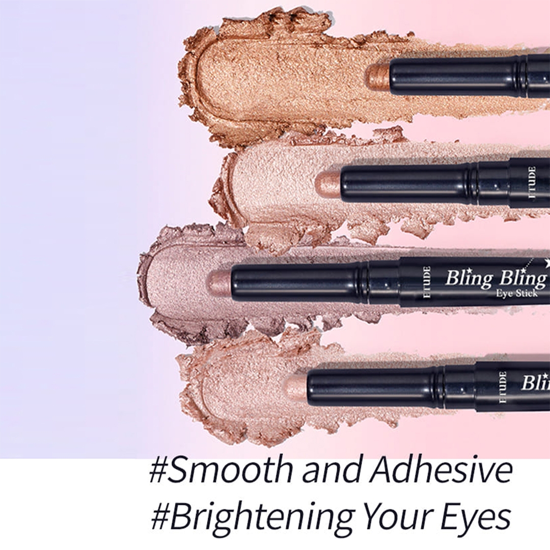 Etude Bling Bling Eye Stick smooth adhesive creamy texture swatches