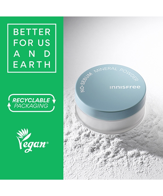 Innisfree No-Sebum Mineral Powder 5g vegan recyclable packaging