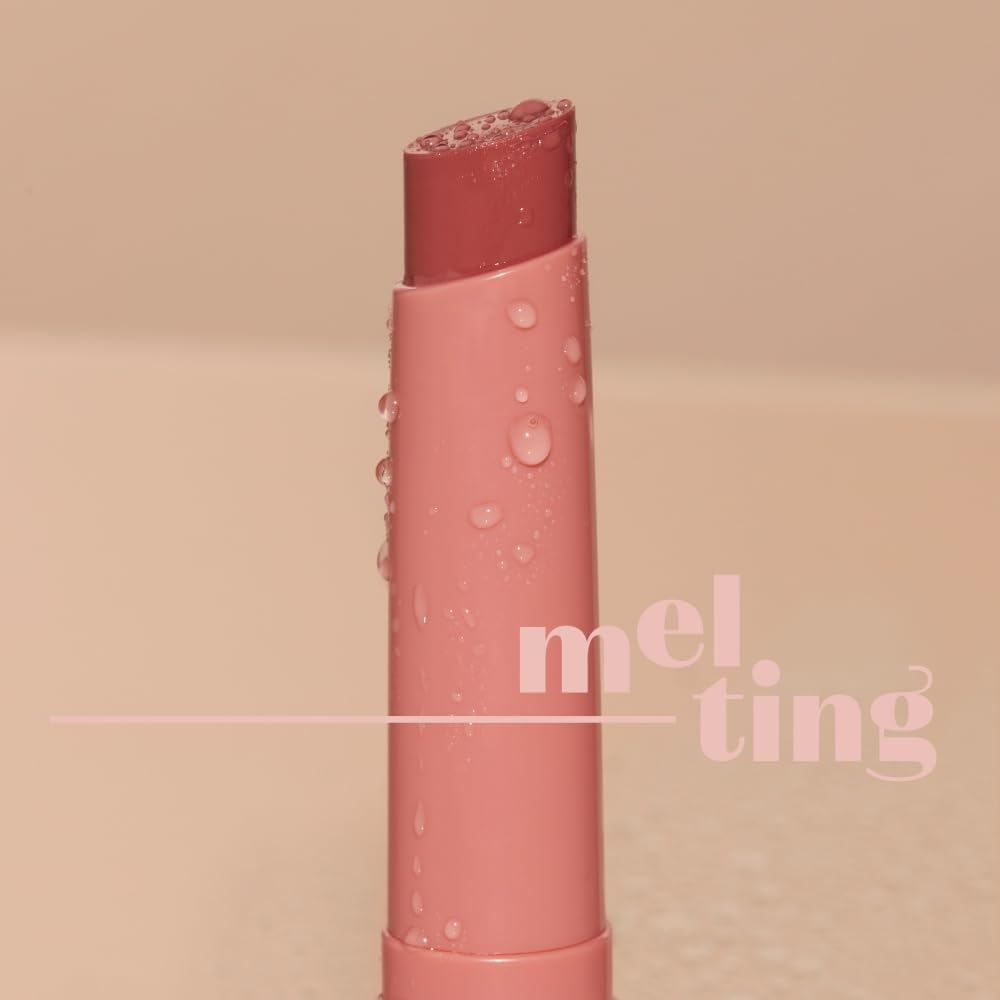 Etude Ginger Sugar Melting Balm Stick front view with water droplets