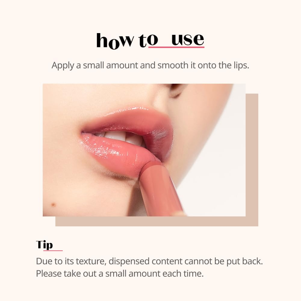 Etude Ginger Sugar Melting Balm how to use on lips and application tip