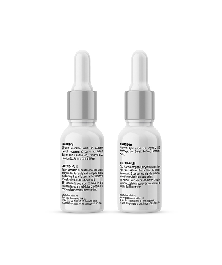 CGG Cosmetic Am/Pm Acne Reduction Combo - 2% Niacinamide & 2% Salicylic Acid Face Serum - 10 ml each – image 2 of 9