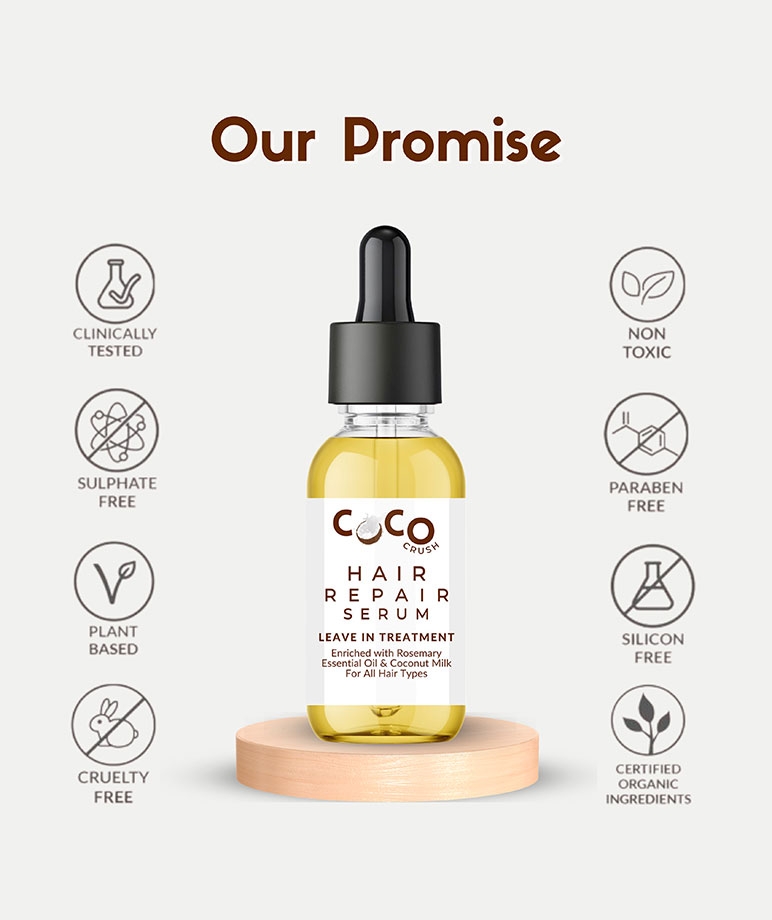 Coco Crush Pack of Hair Growth Serum & Leave-in Hair Repair Treatment Serum with Rosemary Oil | 100% Natural | Pack of 2 - 30ml each – image 7 of 7