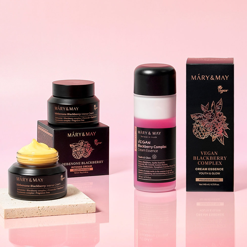 Mary&May Idebenone Blackberry Intense Cream with Vegan Blackberry Complex Cream Essence 140ml