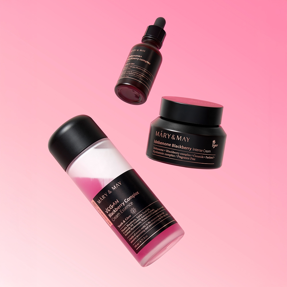 Mary&May Idebenone Blackberry Intense Cream with Blackberry Complex line serum and cream essence