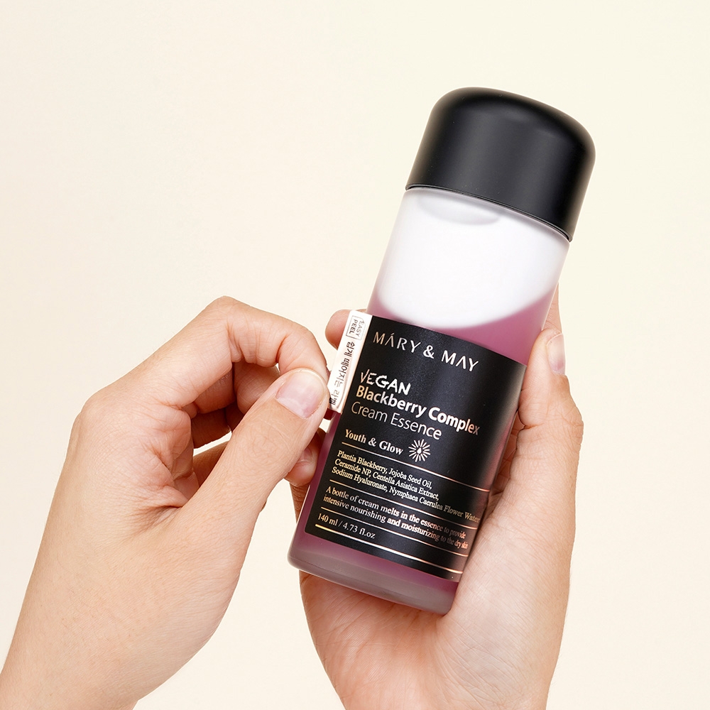 Mary&May Vegan Blackberry Complex Cream Essence 140ml easy-peel label for recycling